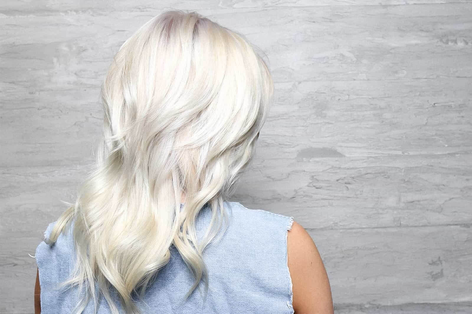 Ice blonde single color platinum hair