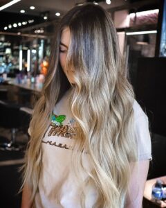 Woman with a blended balayage