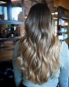 Woman with blended balayage