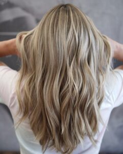 Woman with blonde highlights